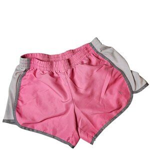 Danskin Pink & Gray Womens Running Athletic Shorts With Elastic Waistband
